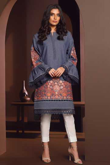 AlKaram Fw-291-20 Blue Winter Collection 2020